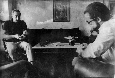 Entrevistando al Gral. Liber Seregni, en Montevideo, Uruguay, 1971